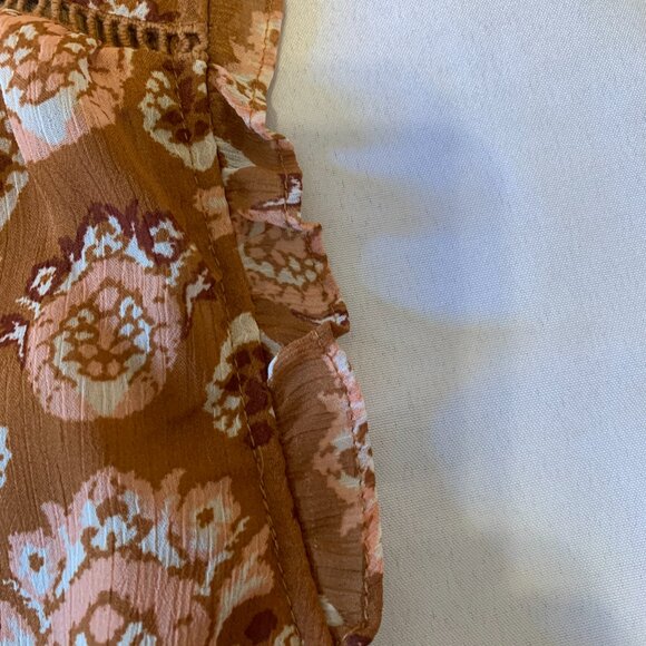 Eclair Sleevless Ruffle Sleeve Elastic Waist Top Small - Picture 5 of 11